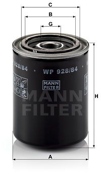 Масляный фильтр MANN-FILTER WP 928/84 для NISSAN TERRANO
