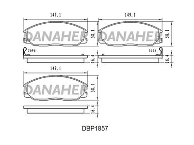 Комплект тормозных колодок, дисковый тормоз DANAHER DBP1857 для SSANGYONG RODIUS
