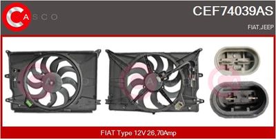 CASCO CEF74039AS Вентилятор системы охлаждения двигателя  для FIAT 500X (334_) 2.0 D Multijet 4x4 (334AXB22, 334AXD2B)