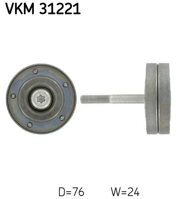 Deflection/Guide Pulley, V-ribbed belt VKM 31221