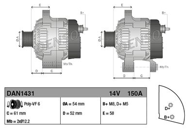 Ģenerators DENSO DAN1431