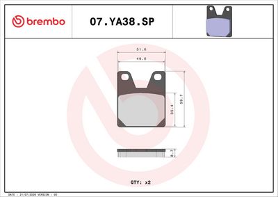 Bremseklodser BREMBO 07YA38SP