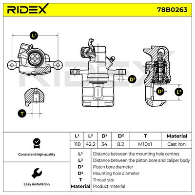 спирачен апарат RIDEX 78B0263