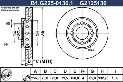 спирачен диск GALFER B1.G225-0136.1