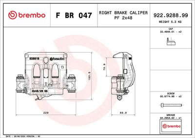 Zacisk hamulca BREMBO F BR 047