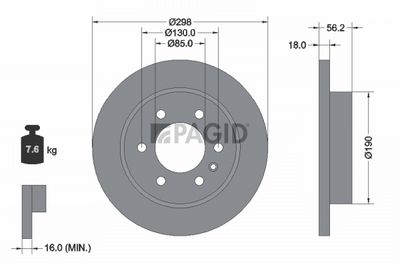Tarcza hamulcowa PAGID 56010NC