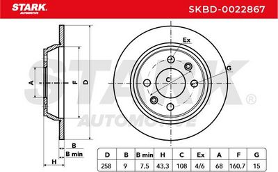 спирачен диск STARK SKBD-0022867