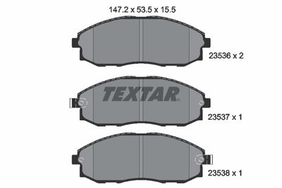 Комплект тормозных колодок, дисковый тормоз TEXTAR 2353601 для HYUNDAI H100