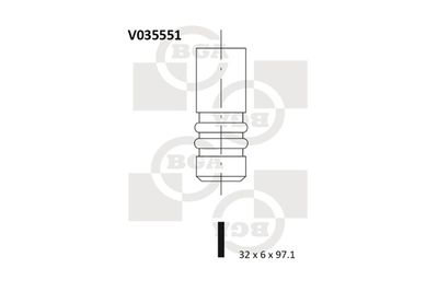 BGA V035551 Клапан впускной  для FORD COUGAR (Форд Коугар)