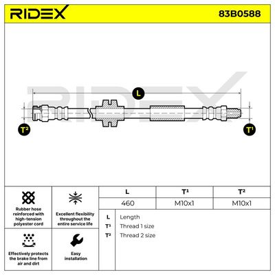 спирачен маркуч RIDEX 83B0588