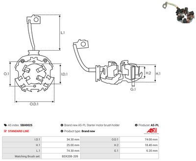 Vorschau Halter, Kohlebürsten Ansicht 2