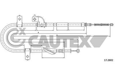 Тросик, cтояночный тормоз CAUTEX 762623 для SUBARU XT