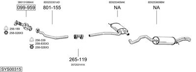 SISTEM DE ESAPAMENT BOSAL SYS00315