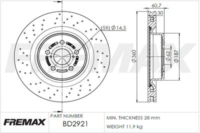 FREMAX BD-2921 Тормозные диски  для LEXUS IS II (_E2_) 250 AWD (GSE25_)