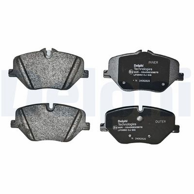 Remblokken set Voor (met een dempingskussen), past: BMW 1 (F70), 2 GRAN COUPE (F74), 2 (U06), 5 (G60, G90, G68), 5 (G61, G99), X1 (U11), X2 (U10), X3 (G45)  MINI (F66, F65) 1.5-Electric 11.21-