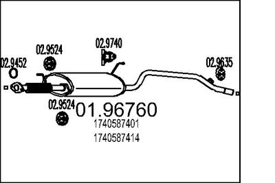 Глушитель выхлопных газов конечный MTS 01.96760 для DAIHATSU TERIOS