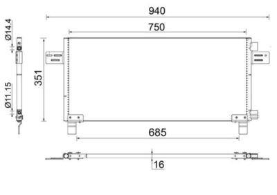 Condensor, airconditioning - AC282000S - MAHLE