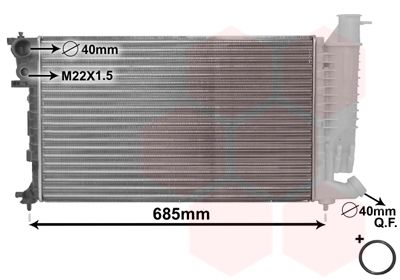 Радиатор, охлаждение двигателя VAN WEZEL 40002141 для CITROËN ZX