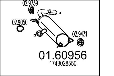 Глушитель выхлопных газов конечный MTS 01.60956 для TOYOTA RAV 4