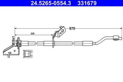 ATE 24.5265-0554.3 Тормозной шланг  для HYUNDAI ix35 (Хендай Иx35)