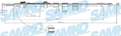 SAMKO C1293B Трос ручного тормоза для HONDA CIVIC IV Hatchback (EC, ED, EE) 1.5 i 16V (ED6)