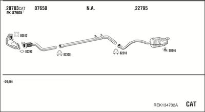 Układ wydechowy WALKER REK134732A