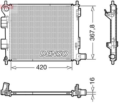 Радиатор, охлаждение двигателя DENSO DRM41022 для HYUNDAI i10