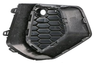 Voorbumper afdekking Voor Links (zilveren frame, met parkeersensor gaten, plastic, black-matt) past: AUDI A3 8Y 05.20-02.24
