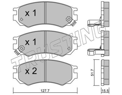 Комплект тормозных колодок, дисковый тормоз TRUSTING 504.0 для NISSAN 100NX