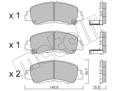 Комплект тормозных колодок, дисковый тормоз METELLI 22-1239-0 для MITSUBISHI ECLIPSE	CROSS