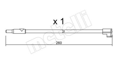 Výstražný kontakt, opotřebení obložení METELLI SU.116