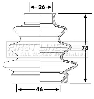 Bellow, drive shaft FIRST LINE FCB6226