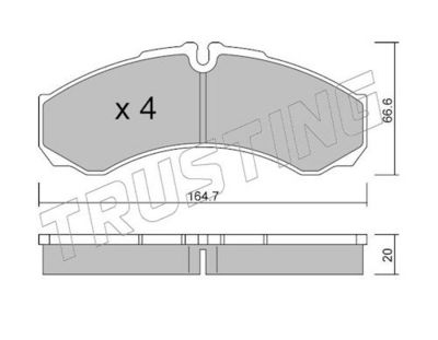 Sada brzdových destiček, kotoučová brzda TRUSTING 221.6