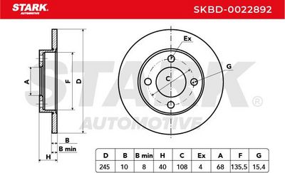спирачен диск STARK SKBD-0022892