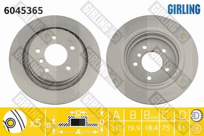 Тормозной диск GIRLING 6045365 для WIESMANN MF3