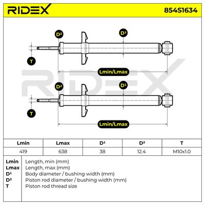 амортисьор RIDEX 854S1634