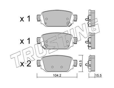Комплект тормозных колодок, дисковый тормоз TRUSTING 1238.0 для MAZDA CX-3