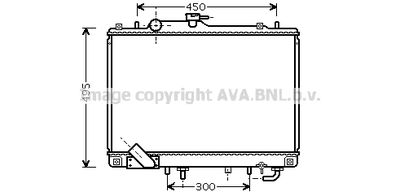 Радиатор, охлаждение двигателя AVA QUALITY COOLING MT2157 для MITSUBISHI PAJERO