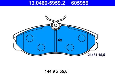 Комплект тормозных колодок, дисковый тормоз ATE 13.0460-5959.2 для NISSAN SERENA