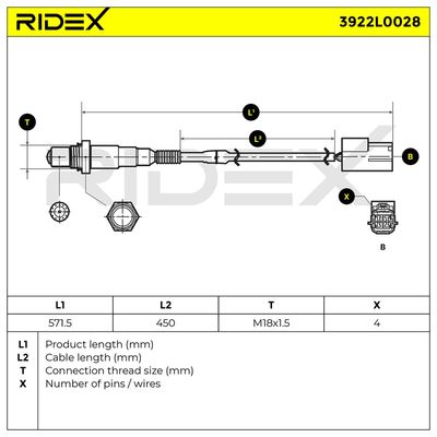 ламбда-сонда RIDEX 3922L0028