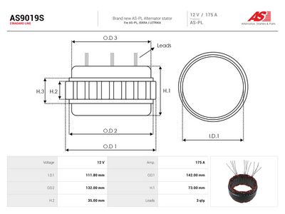 AS-PL - Stator, generátor , AS9019S