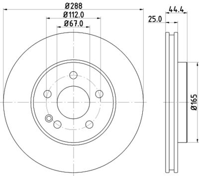 Тормозной диск HELLA 8DD 355 111-081 для MERCEDES-BENZ B-CLASS