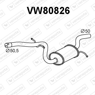 Предглушитель выхлопных газов VENEPORTE VW80826 для VW JETTA