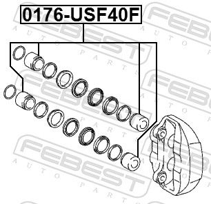 Piston, brake caliper 0176-USF40F