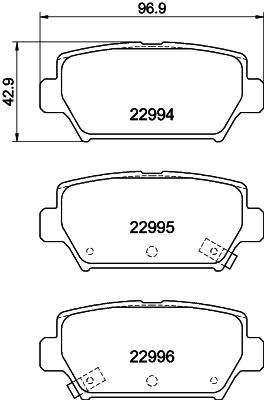 комплект спирачно феродо, дискови спирачки MINTEX MDB4097MX