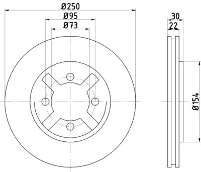 Тормозной диск TEXTAR 92094500 для NISSAN VANETTE