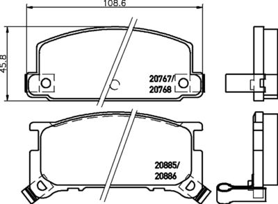Комплект тормозных колодок, дисковый тормоз TEXTAR 2076701 для SUBARU LEONE