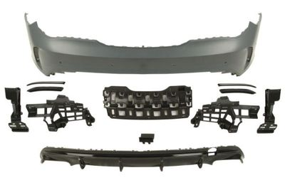Bumper (Voor, met klep met lamellen met montagebeugels met roosters met versterking, met parkeersensor gaten, voor het schilderen) past: MERCEDES CLA C117 03.16-03.19