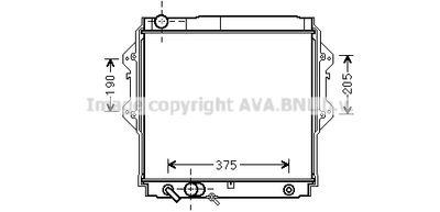Радиатор, охлаждение двигателя AVA QUALITY COOLING TO2561 для TOYOTA HILUX
