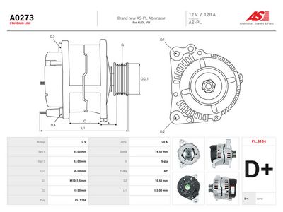 Dynamo AUTOSTARTER A0273 for VW